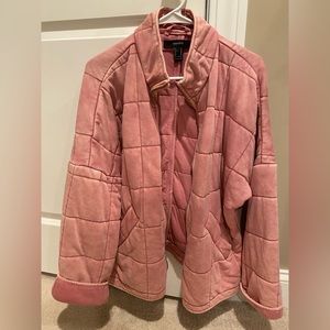 Forever 21 Dusty Pink Zip Up Quilted Jacket- Medium